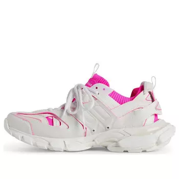 Кроссовки track sock sneakers 'white and neon pink knit and nylon' Balenciaga, белый