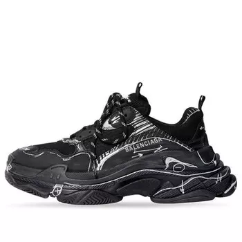 Кроссовки triple s 'black white' Balenciaga, черный