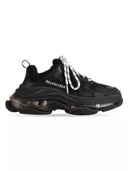 Кроссовки Triple S с прозрачной подошвой Balenciaga, черный