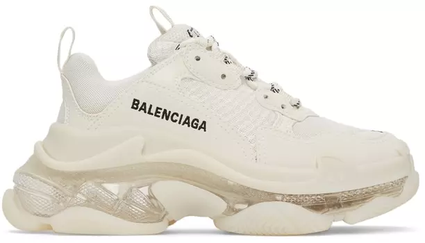 Кроссовки Triple S с прозрачной подошвой Off-White Balenciaga