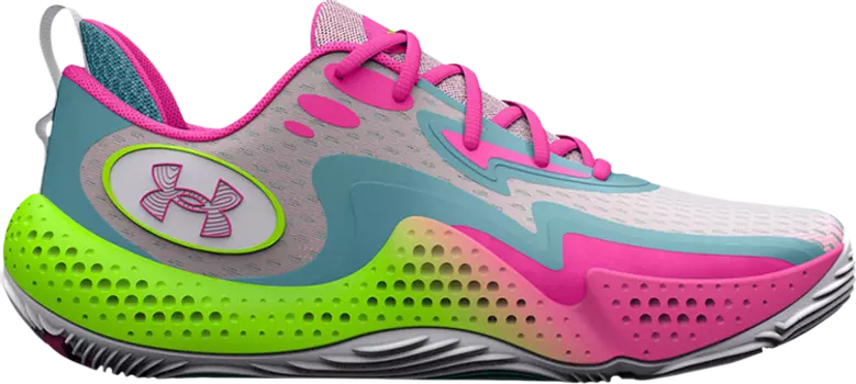 Кроссовки Under Armour Spawn 5 White Lime Pink, белый