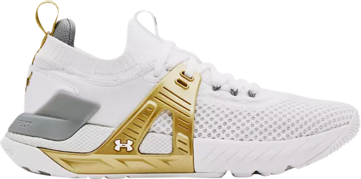 Кроссовки Under Armour Wmns Project Rock 4 White Metallic Gold, белый