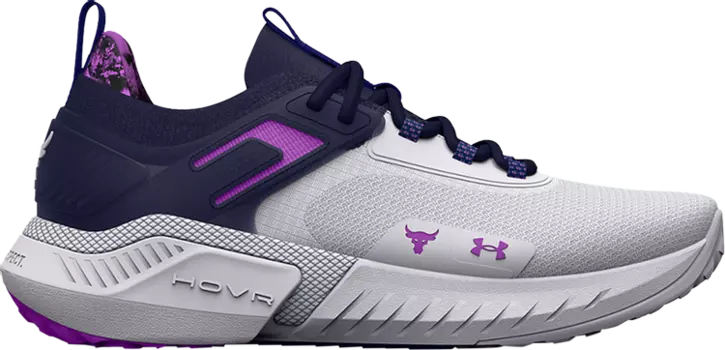 Кроссовки Under Armour Wmns Project Rock 5 Disrupt White Midnight Navy, белый
