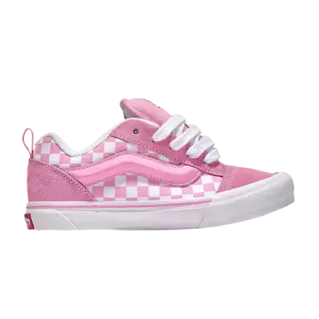 Кроссовки Vans Knu-Skool Little Kids Checkerboard - Prism Pink White, розовый
