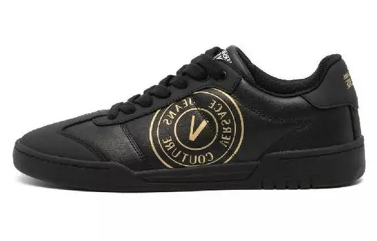 Кроссовки VERSACE JEANS Couture Brooklyn V-Emblem Sneakers, черный