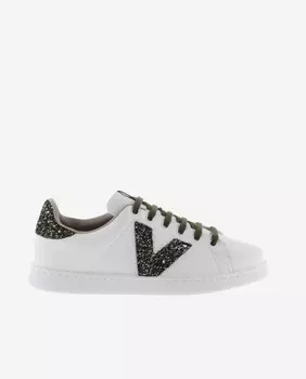 Кроссовки Victoria With Logo and Glitter, белый/черный/зеленый