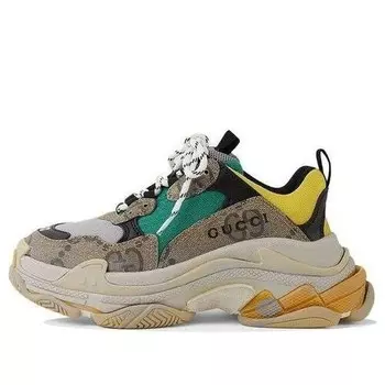 Кроссовки x gucci the hacker project triple s 'beige green' Balenciaga, бежевый