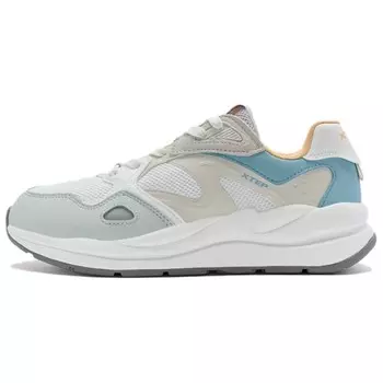 Кроссовки XTEP Light-year 5.0 Lifestyle Shoes Women's Low-top Sail White/tea White/clotted Green, белый/зеленый