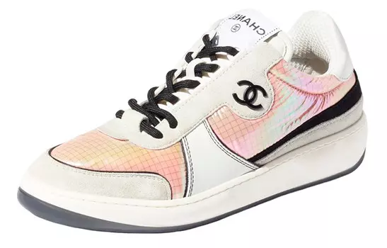 Кроссовки женские Chanel низкие, светло-серый