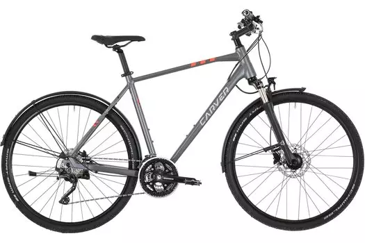 Кроссовый велосипед Carver Cinos Street 140 30s - 28 дюймов - Diamant - 2024, цвет Grau|anthracite silver neonred