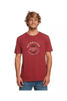 Круглая отделка — мужская футболка Quiksilver, красный