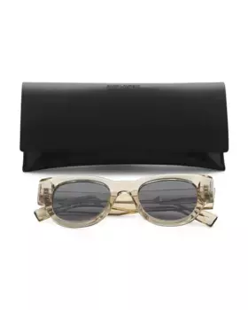 Круглые солнцезащитные очки 49 мм Saint Laurent, цвет Clear