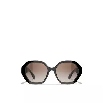 Круглые солнцезащитные очки Chanel, черный