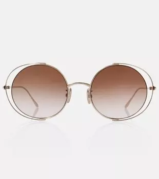Круглые солнцезащитные очки Signature Loewe, Gold/Gradient Brown
