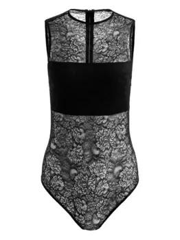 Кружевное боди Alice + Olivia, черный