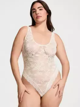 Кружевное боди с овальным вырезом Very Sexy, белый