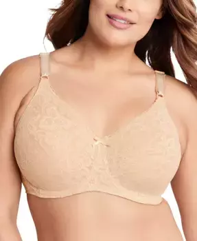 Кружевной бесшовный бюстгальтер с косточками Lace 'n Smooth 2-Ply 3432 Bali, слоновая кость/кремовый