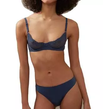 Кружевной бюстгальтер Duet на косточках из темного денима Timpa Lingerie, цвет dark denim