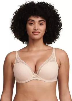 Кружевной бюстгальтер Festivite с глубоким вырезом Chantelle, цвет Nude Blush
