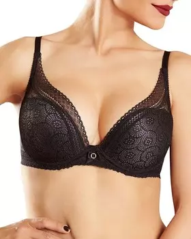 Кружевной бюстгальтер с глубоким вырезом Chantelle Festivite, черный