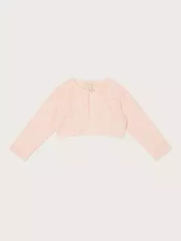 Кружевной кардиган Monsoon Baby, розовый