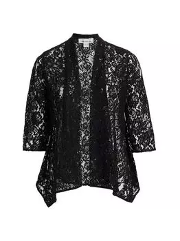Кружевной свободный кардиган Flora Caroline Rose, Plus Size, черный