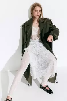 Кружевные леггинсы с подставкой для ног H&M, бежевый