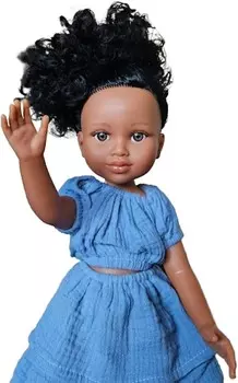 Кукла МАРУЛА, большая 45 см, синее платье, идеальна в подарок. Baby Art