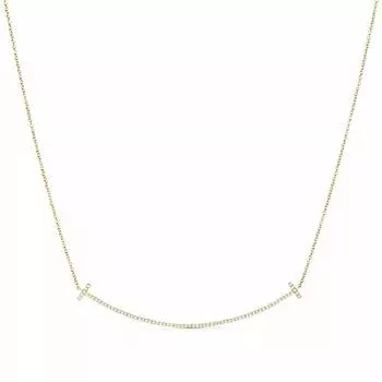 Кулон с цепочкой Tiffany & Co. Smile Large, белое золото