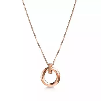 Кулон с цепочкой Tiffany & Co. TI Circle Small, розовое золото