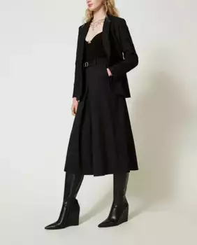 Кюлоты из смесовой шерсти Twinset, черный