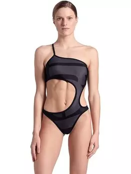Купальник Arena Monokini Logo, цвет Grau/Schwarz