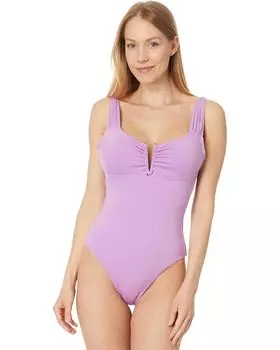 Купальник BECCA Color Code Viviana V Wire Plunge One Piece, цвет Malva
