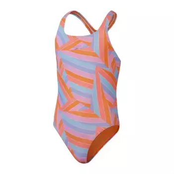 Купальник для девочек Принт Медалист Speedo, оранжевый