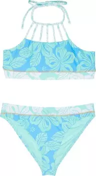 Купальник Hobie Kids Honolulu Honey High Neck Strappy High Neck Bralette and Hipster, цвет Blue Moon