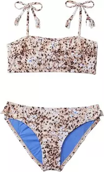 Купальник Hobie Kids Safari Surf Ruffle Bandeau and Ruffle Hipster, цвет Natural