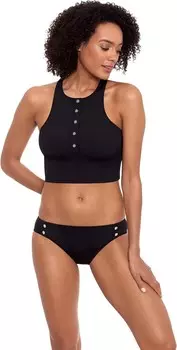 Купальник Lauren Ralph Lauren Rib Solids Racerback Midkini, черный