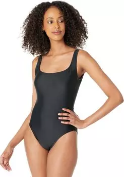 Купальник Madewell Madewell Second Wave Square-Neck Tank One-Piece Swimsuit, цвет True Black