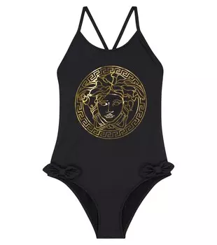 Купальник Medusa с бантом Versace, черный