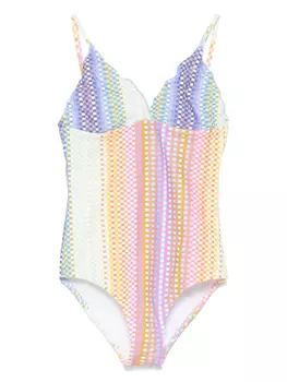 Купальник Missoni Kids с графическим принтом, белый