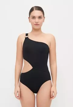 Купальник ONE SHOULDER MICHAEL Michael Kors, черный