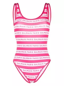 Купальник с логотипом Balmain, розовый