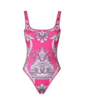 Купальник с принтом Versace, розовый