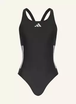 Купальник с тремя полосками Adidas, черный