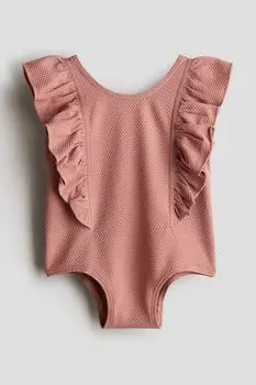 Купальник с воланами H&M, розовый