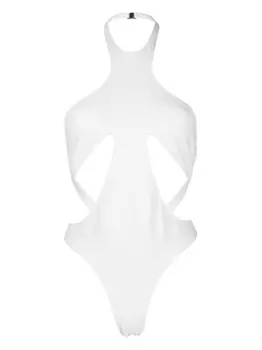 Купальник с вырезом халтер Mugler, белый
