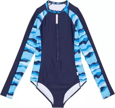 Купальник Seafolly Kids Poolside Spliced Long Sleeve One-Piece, цвет Poolside