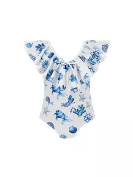 Купальник Seashells Swimsuit Monnalisa, белый
