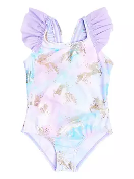 Купальник со звездным принтом SOLISWIM KIDS, розовый