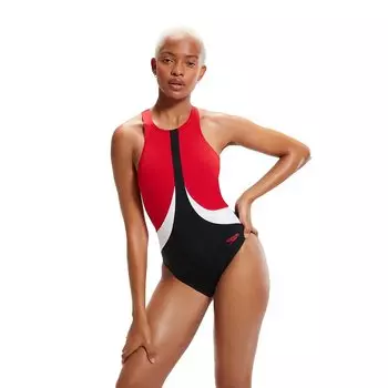 Купальник Speedo Colourblock High Neck, красный